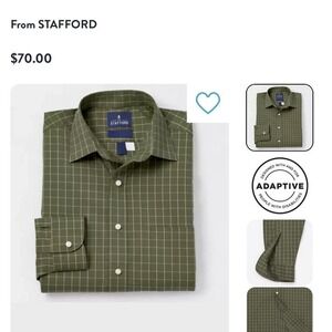 Stafford‎ Men's Green Checkered Shirt